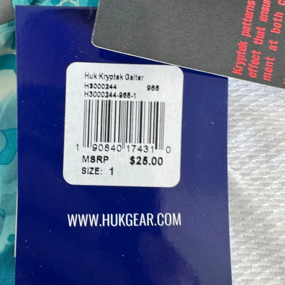 NWT Huk Fishing Neck Gaiter Kryptek Obskura Blue Camo UPF 30+ Sun Protection